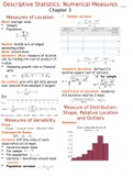 Descriptive statistics: Numerical Measures (STK110)