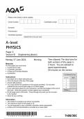 AQA A-level PHYSICS Paper 3 Section BC JUNE 2024 QUESTION PAPER: Engineering physics