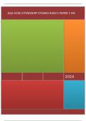 AQA GCSE CITIZENSHIP STUDIES 8100/1 Paper 1 Mark scheme June 2024 Version: 1.0 Final