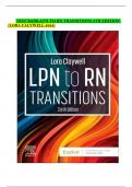 TEST BANK FOR LORA CLAYWELL LPN TO RN TRANSITIONS 6TH EDITION/COMPLETE GUIDE 2024-2025 