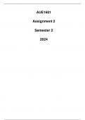 AUE1601 Assignment 2 (Comprehensive Answers) Semester 2 2024