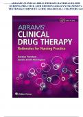 ABRAMS’ CLINICAL DRUG THERAPY RATIONALES FOR NURSING PRACTICE 12TH EDITION GERALYN FRANDSEN’s TESTBANK/COMPLETE GUIDE 2024-2025/ALL CHAPTERS 1-61