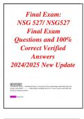 NSG 527 Final Final Exam (ACTUAL) Questions and 100- Correct Verified Answers 2024-2025- Wilkes