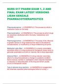 NURS 617 PHARM EXAM 1, 2 AND FINAL EXAM LATEST VERSIONS (JEAN GENZALE PHARMACOTHERAPEUTICS