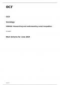 ocr A Level Sociology (H580-02) Mark Scheme June 2024.