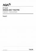 2024 AQA A LEVEL DRAMA AND THEATRE INSERT PAPER 1 (7262/W: Drama and Theatre)