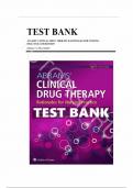 Test Bank - for Abrams' Clinical Drug Therapy: Rationales for Nursing Practice 12th Edition, All Chapters 1-61 | Complete Guide A+