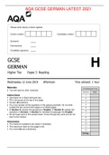 AQA GCSE  German, Economics, Mechanics and English Language  latest 2021