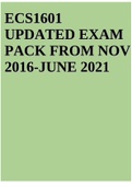 ECS1601 UPDATED EXAM PACK FROM NOV 2016-JUNE 2021
