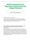 Week 3 Final Assignment - NR603 / NR-603 / NR 603 (Latest) : Advanced Clinical Diagnosis and Practice Across the Lifespan Practicum - Chamberlain