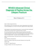 Week 5 Predictor Pt 1 - NR603 / NR-603 / NR 603 (Latest) : Advanced Clinical Diagnosis and Practice Across the Lifespan Practicum - Chamberlain