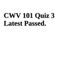 CWV 101 Quiz 3 Latest Final Exam.