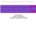 TEST BANK FOR Dulcan’s Textbook Of Child And Adolescent Psychiatry