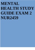 MENTAL HEALTH STUDY GUIDE EXAM 2 NUR2459