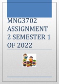 MNG3702 ASSIGNMENT 2 SEMESTER 1 OF 2022