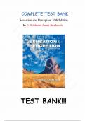 Test Bank - for Sensation and Perception 10th Edition by E. Goldstein, James Brockmole, All Chapters | Complete Guide A+