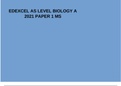 EDEXCEL AS LEVEL BIOLOGY A 2021 PAPER 1 M