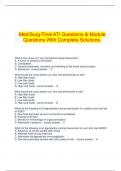 Med/Surg Final ATI Questions & Module Questions With Complete Solutions.