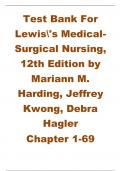 Test Bank for Lewis Medical Surgical Nursing 12th Edition by Mariann M. Harding, Jeffrey Kwong, Debra Hagler All Chapters Covered (Chapters 1 to 69) Correct Answers with Rationale | Graded A+