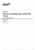 AQA A LEVEL ENGLISH LANGUAGE AND LITERATURE MARK SCHEME PAPER 2 2024 (7707/2: Exploring Conflict)