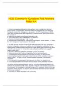 HESI Community Questions And Answers Rated A+.