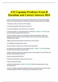 ATI Capstone Predictor Exam B Questions and Correct Answers 2024