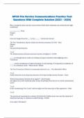 APCO Fire Service Communications Practice Test Questions With Complete Solution (2023 — 2024)