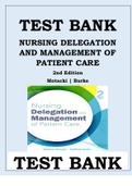 NURSING DELEGATION AND MANAGEMENT OF PATIENT CARE 2ND EDITION TEST BANK By Kathleen Motacki, Kathleen Burke ISBN- 978-0323321099 This is a Test Bank (STUDY QUESTIONS WITH ANSWERS) to help you study better for your Tests.