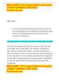 MED SURG1 ATI Targeted Medical-Surgical LATEST UPPDATE 2021/2022 Cardiovascular