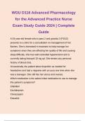 WGU D116 Advanced Pharmacology for the Advanced Practice Nurse Exam Study Guide 2024 | Complete Guide 