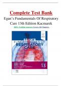 Test Bank- Egan's Fundamentals of Respiratory Care 13th Edition ( James K. Stoller, 2024-2025) All Chapters 1-58|| Newest Edition 