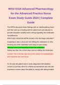 WGU D116 Advanced Pharmacology for the Advanced Practice Nurse Exam Study Guide 2024 | Complete Guide 