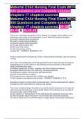 Maternal Child Nursing Final Exam WITH 555 Questions and Complete solution 17 chapters covered.