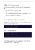 Introduction to SQL SQL create command SQL ALTER command SQL Truncate, Drop or Rename a Table Using INSERT SQL command Using UPDATE SQL command Using DELETE SQL command Commit, Rollback and Savepoint SQL commands Using GRANT and REVOKE Using the WHERE SQL