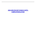 Exam (elaborations) 	2020 HESI RN EXIt V2 