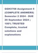  GGH3708 Assignment 5 (COMPLETE ANSWERS) Semester 2 2024 - DUE 20 September 2024 ; 100% TRUSTED Complete, trusted solutions and explanations.  