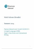 2024 EDEXCEL GCSE ENGLISH LANGUAGE PAPER 2 MARK SCHEME