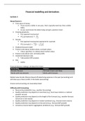 Lecture overview Financial Modelling and derivatives