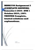 MNM3709 Assignment 3 (COMPLETE ANSWERS) Semester 2 2024 - DUE 1 October 2024 ; 100% TRUSTED Complete, trusted solutions and explanations. 