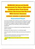 NUR643E Advanced Health  Assessment For Nurse Educators  Combined Sets Final Exam  Questions Reviewed And Revised  With Correct Answers   ALREADY GRADED A+||BRAND NEW!!  Guaranteed Pass!!  