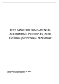 Test Bank for Fundamental Accounting Principles, 24th Edition, John Wild, Ken Shaw