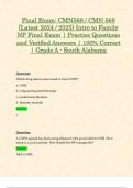 Final Exam: CMN568 / CMN 568 (Latest 2024 / 2025) Intro to Family NP Final Exam | Practice Questions and Verified Answers | 100% Correct | Grade A - South Alabama