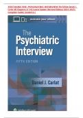 TEST BANK THE PSYCHIATRIC INTERVIEW 5th Edition Daniel J. Carlat All Chapters (1-34) Latest Update |Revised Edition 2024-2025| Complete Guide| Graded A+|