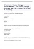 Chapters 1-4 Human Biology Exam(Chapters 1-4 of Human Biology: Concepts and Current Issues by Michael D. Johnson)fully solved rated A+