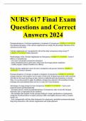 NURS 617 Final Exam Questions and Correct Answers 2024