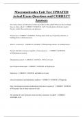 Macromolecules Unit Test UPDATED  Actual Exam Questions and CORRECT  Answers