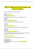 MN576 Midterm Exam Questions and Correct Answers