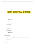 NURS 6551 FINAL EXAM 2- QUESTION AND ANSWERS; Latest 2019/2020, Walden University