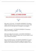 CWEL & CANS EXAM WITH GUARANTEED ACCURATE ANSWERS |VERIFIED