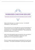 RASMUSSEN CANS EXAM 2024.2025 WITH GUARANTEED ACCURATE ANSWERS